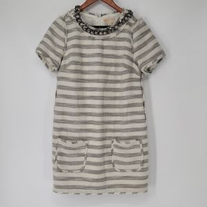 Michael Kors NEW Tweed Stripe Chain Dress Size 10